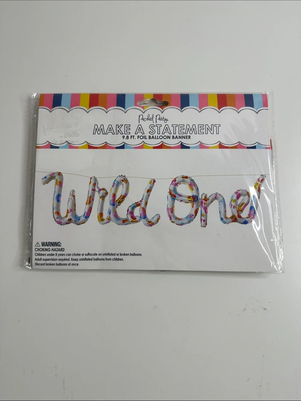 Packed Party Multicolor Confetti Foil 'Wild One' Balloon Banner